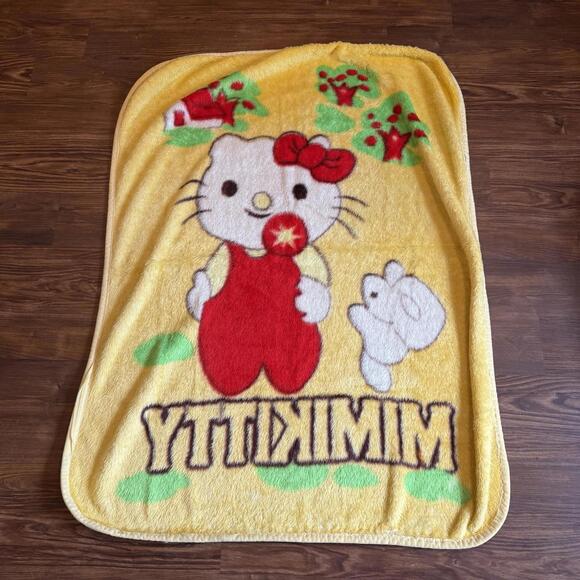 Vintage Ultra RARE 70s/80s MIMIKITTY Hello Kitty Baby‎ Blanket Size 42”x52” - Picture 6 of 9